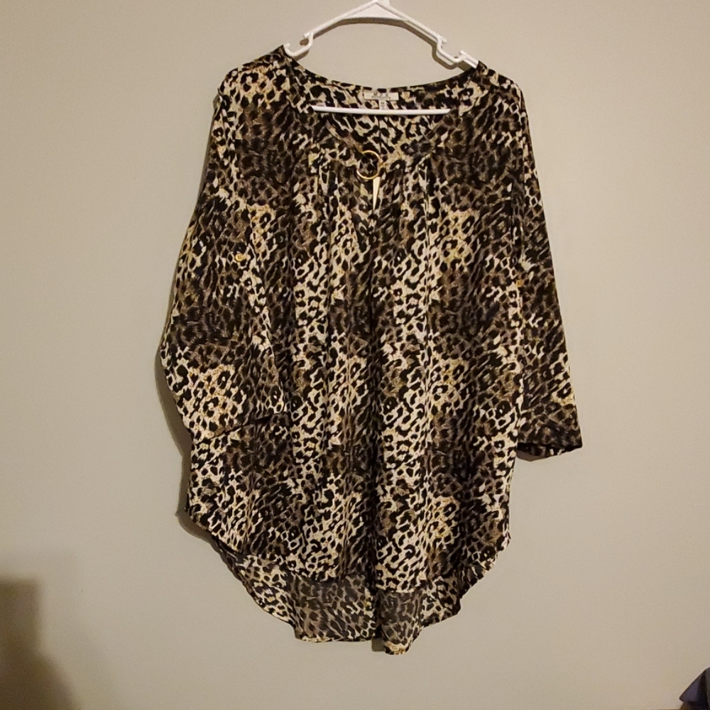 3/4 sleeve tunic cheetah